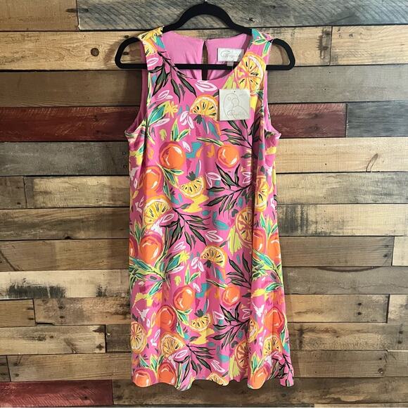 Cappagallo Pink Fruit‎ Dress Size Medium - Picture 1 of 9
